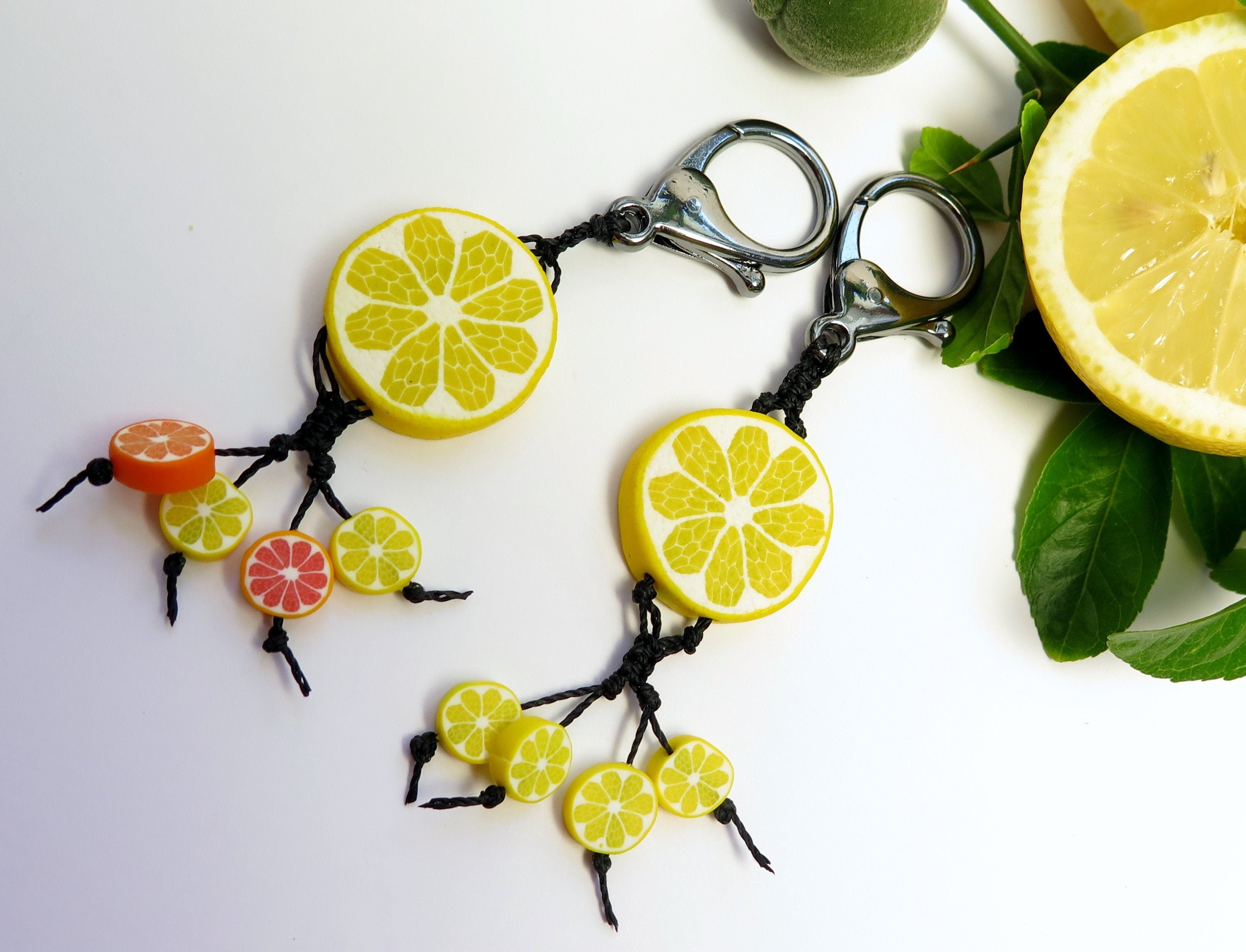 Zitrone Obst Frucht Schlüsselanhänger Schaumstoff Glücksbringer