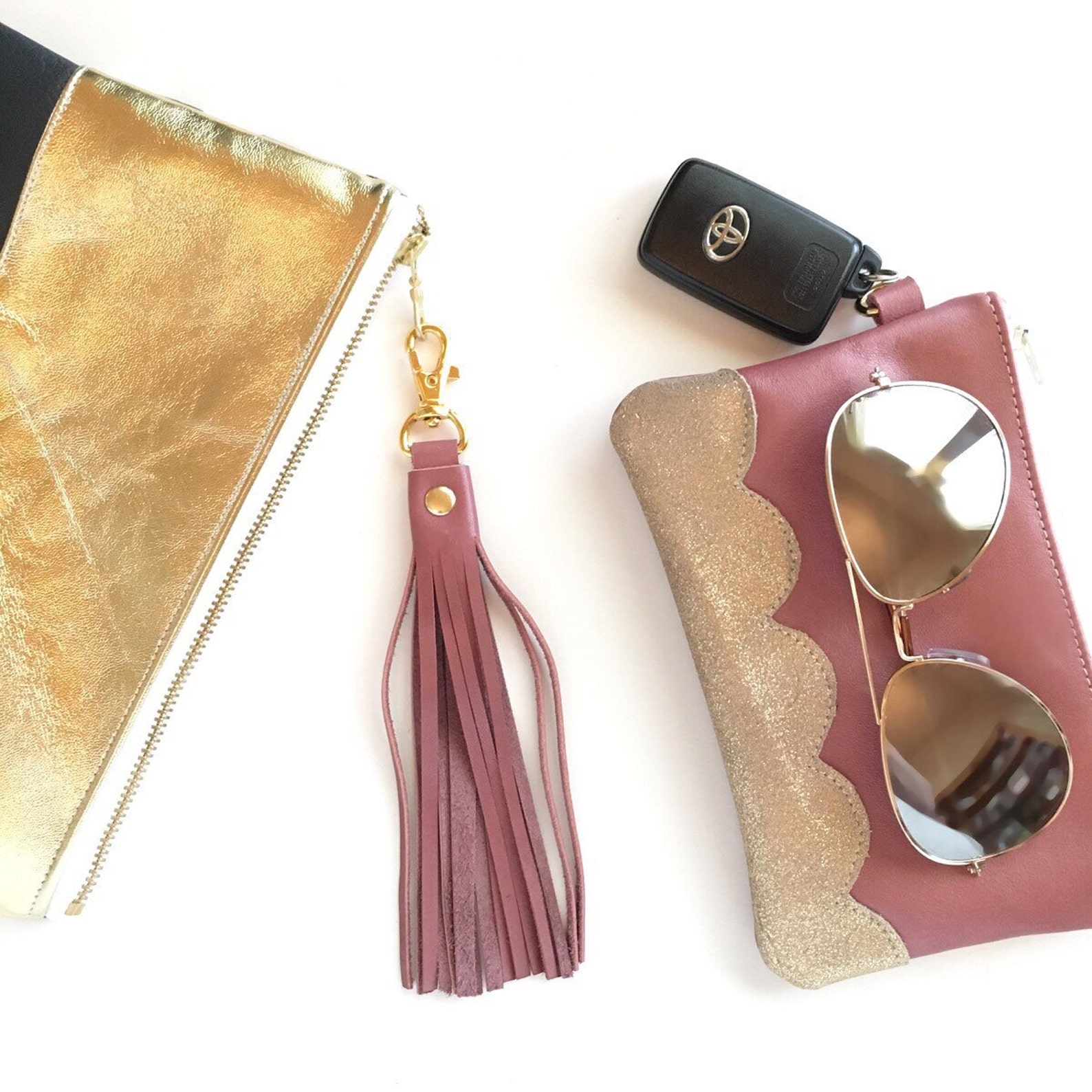 Leather Tassel Keychain Tassel Purse Charm Tassel Key Fob Etsy