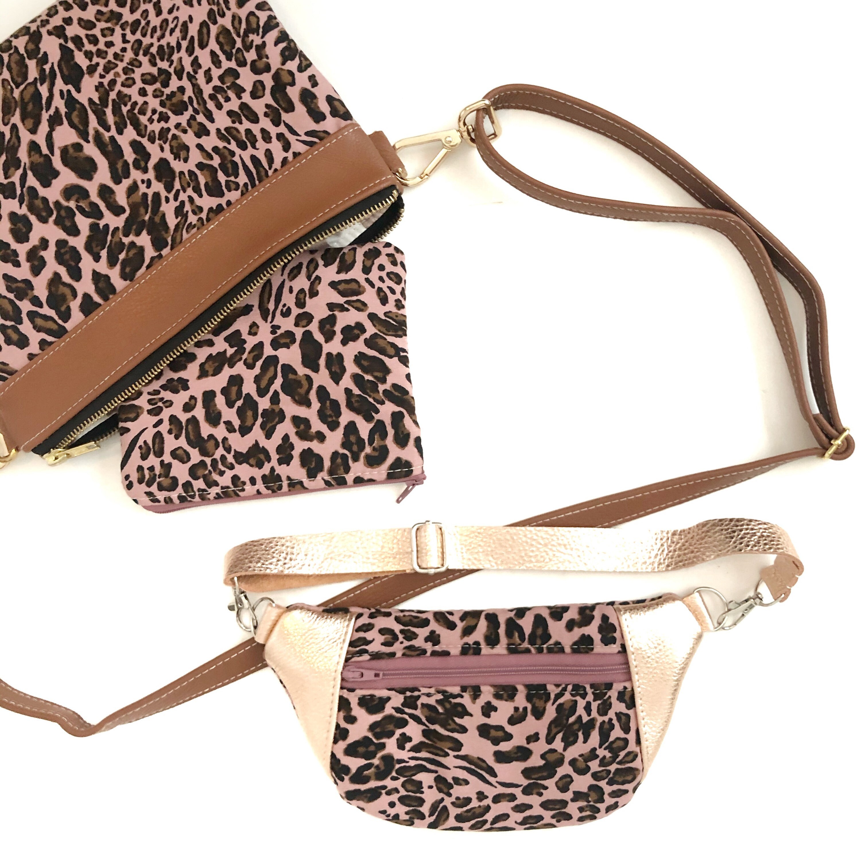 Kids Mermaid Fanny Pack Rose Gold Leopard leather bag | Etsy