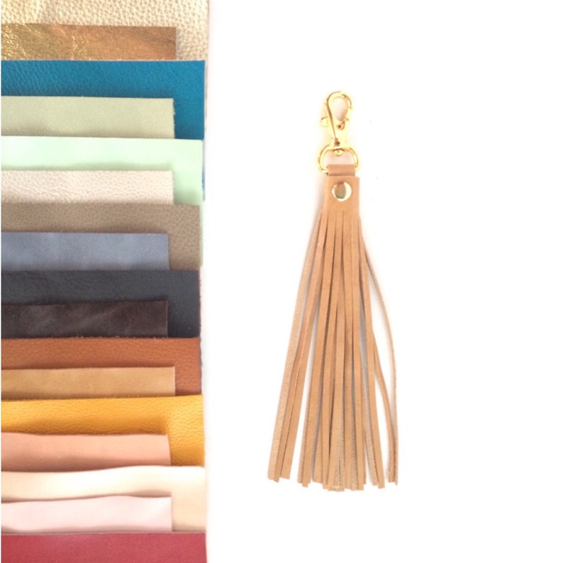 Leather Tassel Keychain Tassel Purse Charm Tassel Key Fob Etsy