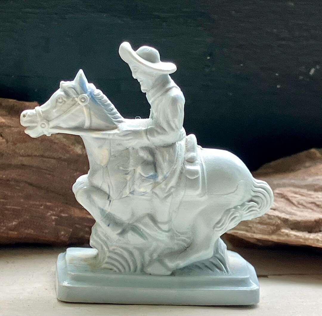 Vintage Toy- Marbled Plastic Pony Express Rider - Etsy