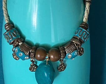 Upcycled Brighton Rivera Blue Lagoon Charm Bracelet