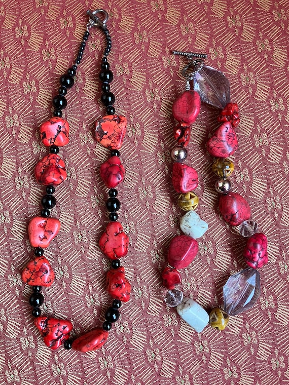 Two Chunky Bead Necklaces - image 1