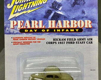 Johnny Lightning "Pearl Harbor Day of Infamy" Hickam Field Army Air Corps 1937 Ford Staff Car. Original packaging