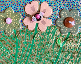 Flower: Mixed media on canvas