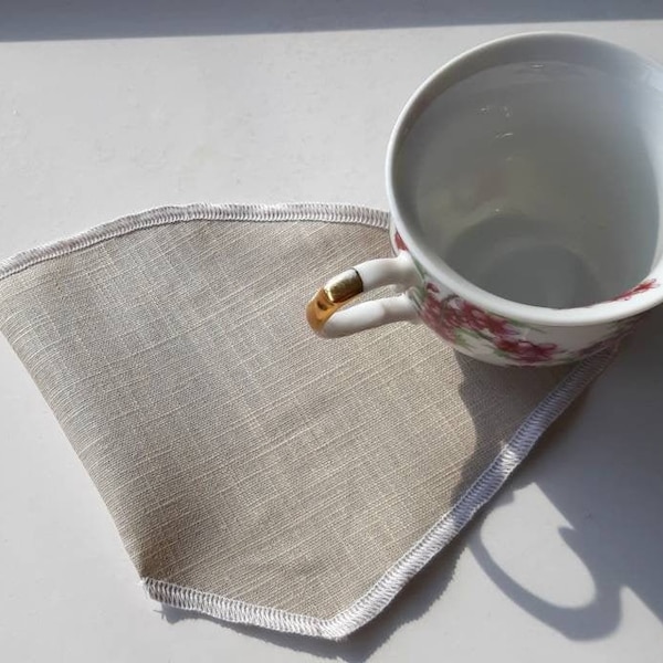 Reusable coffee filters made of linen beige/ fabric filter for coffee / washable  coffee filter / Coffee Filters for Pourover