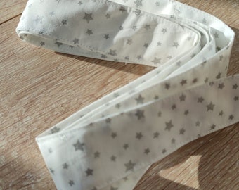 silver star cotton belt / headband made in cotton fabric / dress belt / silver star accessory / stars personalization cloths /long belt