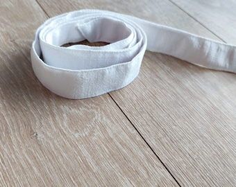 Ceinture en lin blanche / serre-tête en tissu de lin / Ceinture en lin pour robe / Accessoire en lin / Chiffons de personnalisation en lin blancs / Ceinture longue