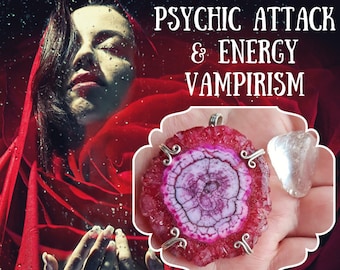 Rubell (Elf-maiden) - Psychic Attack & Energy Vampirism~ Authentic 36g Geode Cluster Ruby Solid 925 Sterling Silver 2 1/5" pendant