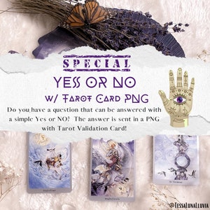 YES / NO Psychic Question with Tarot Validation Card Png