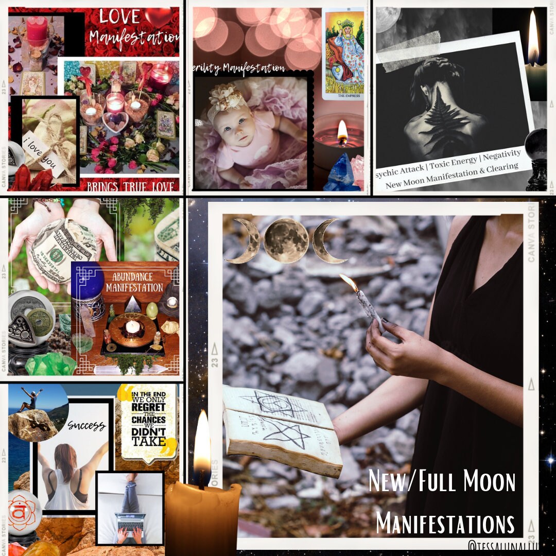 NEW Moon & FULL Moon - Incantation Manifestation Intention + photos New Moon Ritual Cleansing + Recharge