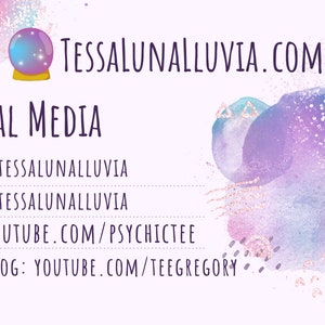 May include: A social media graphic with a purple, pink, and blue watercolor background. The text "TESSALUNALLUVIA.COM" is at the top of the graphic. The text "SOCIAL MEDIA" is below the website address. The graphic includes social media icons and usernames for Instagram, TikTok, YouTube, and a vlog.