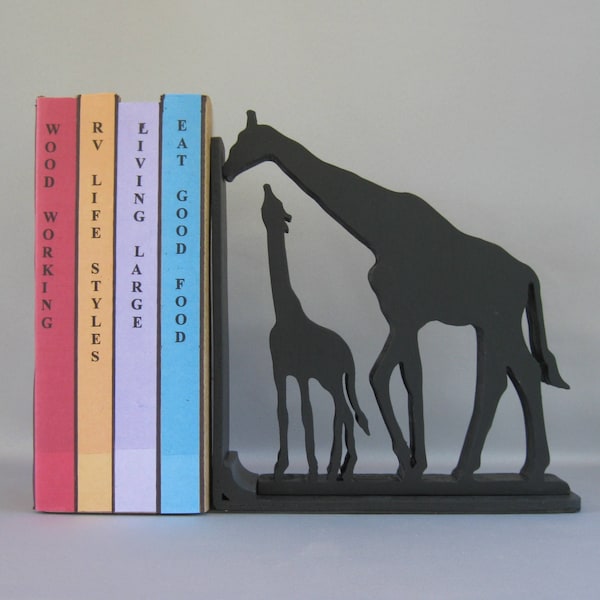 GIRAFFE & BABY BOOKEND - More Giraffe and Animal designs available