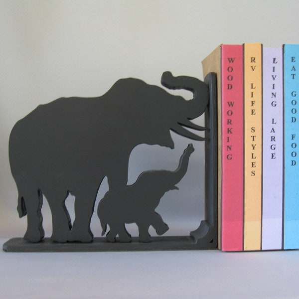 ELEPHANT & BABY BOOKEND - More Elephant and Animal Bookends available