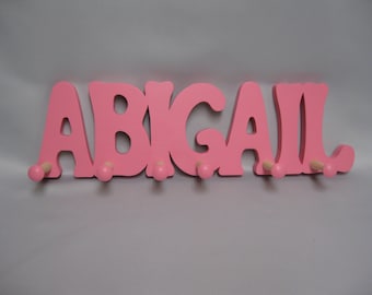 GIRLS or BOYS NAME - Wall Hanging Clothes Wood Cutout - Color Choices