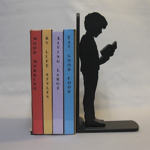 BOY READING BOOKEND - More Kids Reading Bookends Available