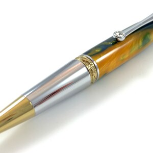 Ballpoint Twist Pen - Yellow and Blue Swirl