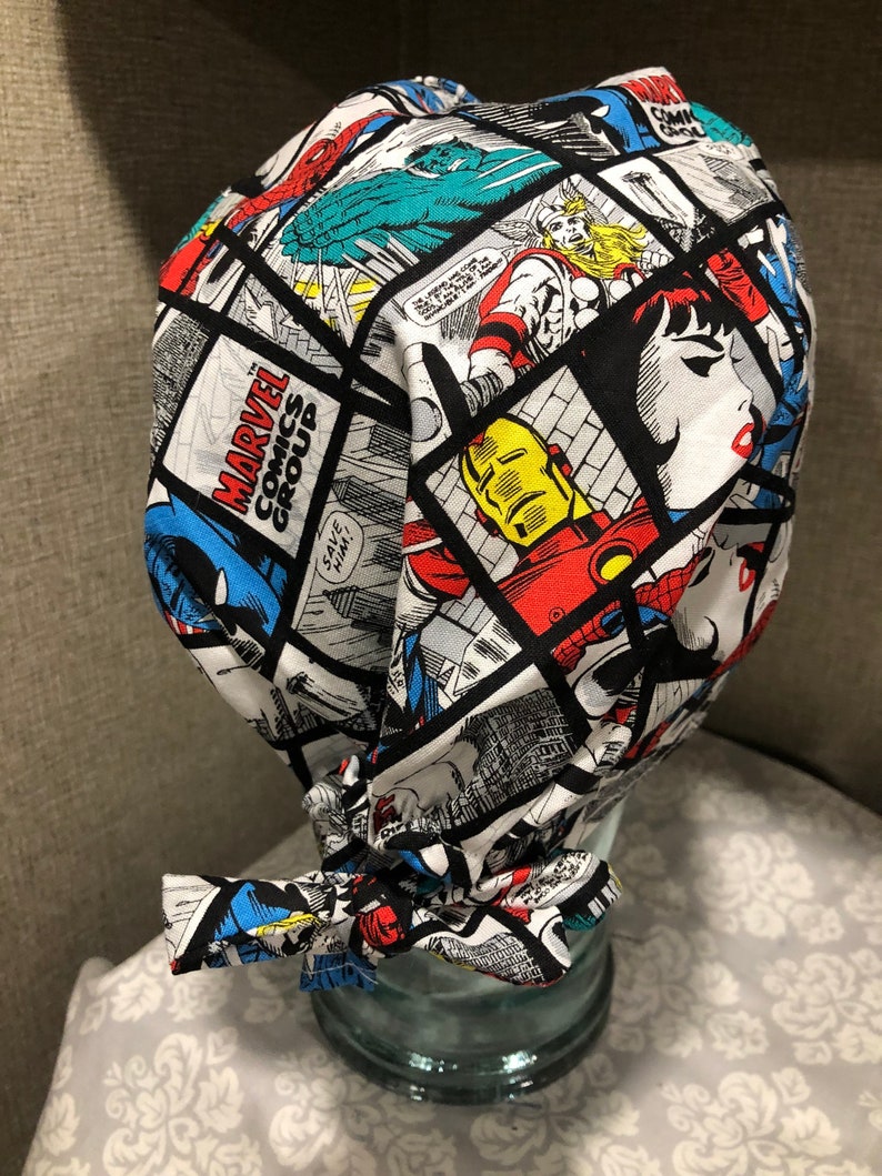 Mens marvel comics surgical scrub hat Etsy
