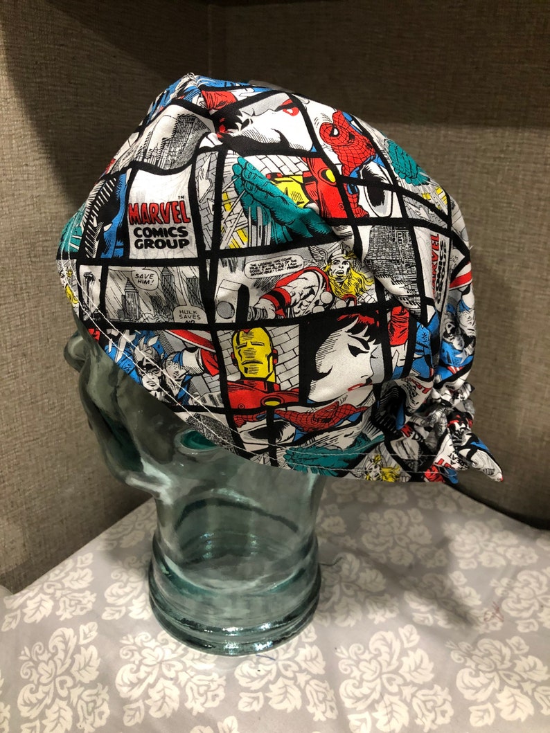 Mens marvel comics surgical scrub hat Etsy
