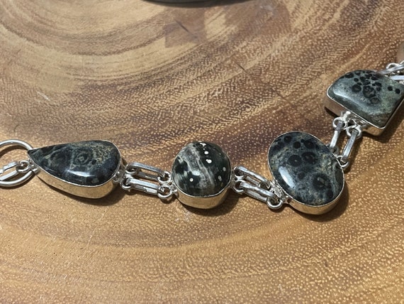 Multi-Shape Rainbow Jasper Sterling Silver Link B… - image 6