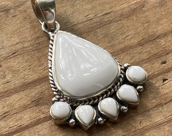 White Onyx Sterling Silver Pendant