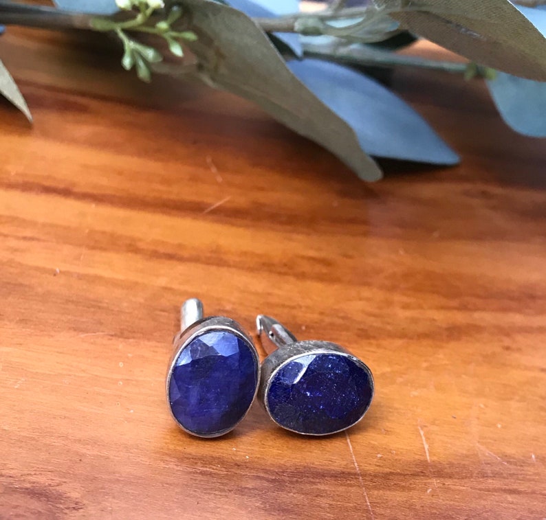 Men/'s Sapphire Cuff Links