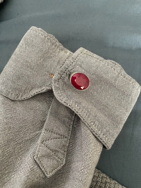 Large Natural Ruby Cufflinks in Sterling Silver - image 9