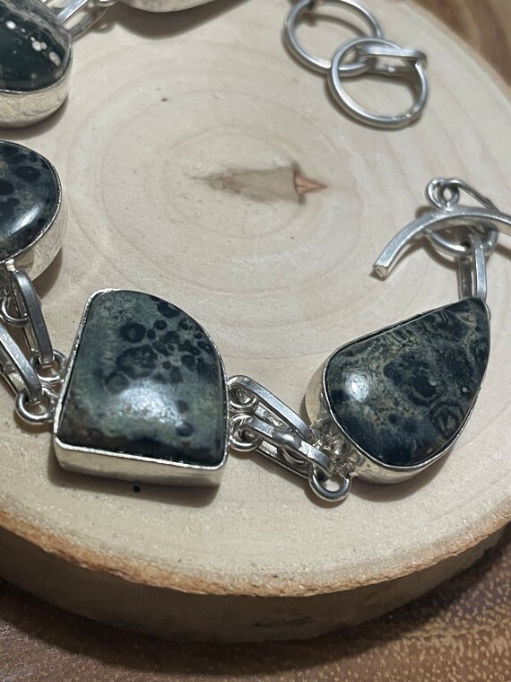 Multi-Shape Rainbow Jasper Sterling Silver Link B… - image 5