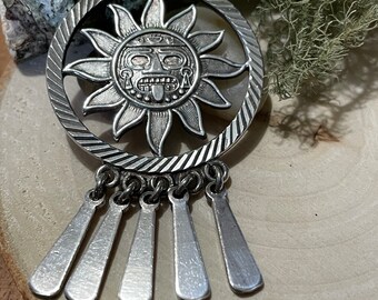 Vintage Mexico Silver (925) Dream Catcher Mayan/Aztec Sun