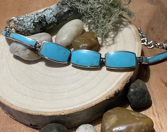 Linked Turquoise 925 Bracelet
