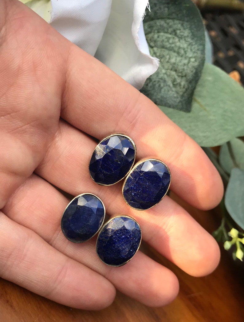 Men/'s Sapphire Cuff Links