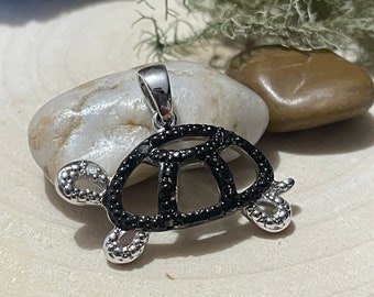 Diamond 925 Turtle Pendant Necklace