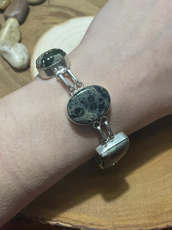 Multi-Shape Rainbow Jasper Sterling Silver Link B… - image 3