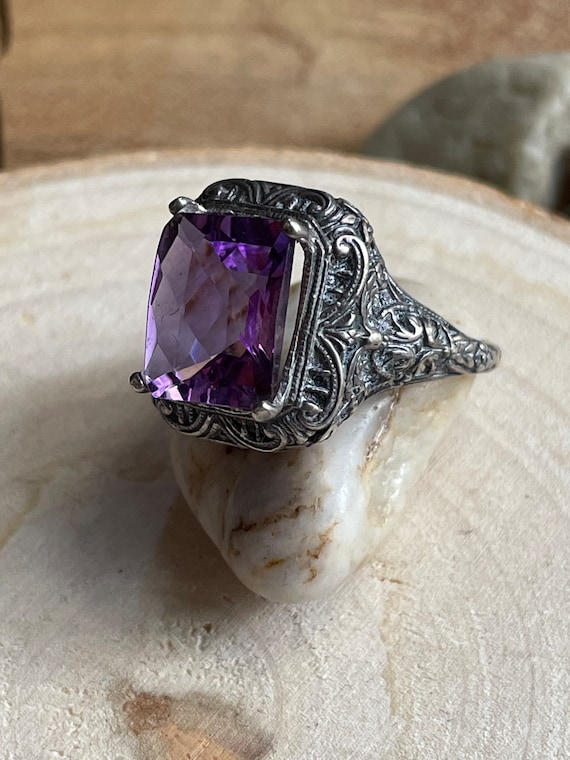 Art deco amethyst ring best sale