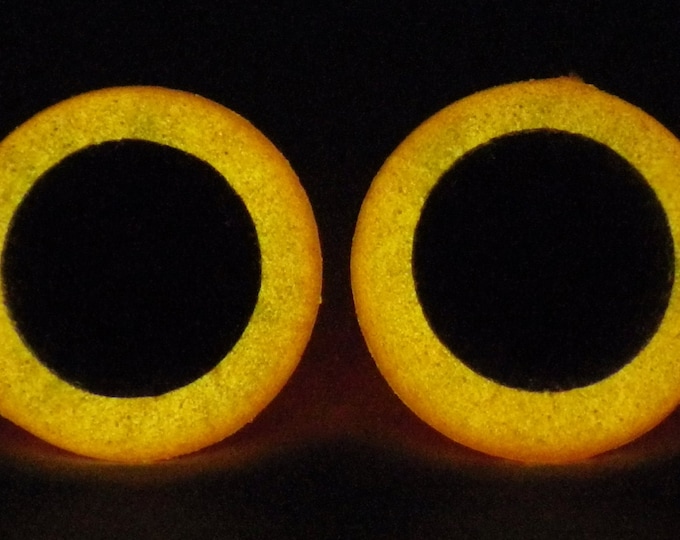24mm Glow in the Dark Safety Eyes Orange Glitter Safety Eyes Etsy