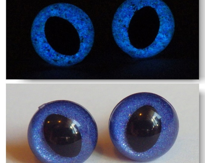7.5mm Glow in the Dark Cat Eyes Purplish Blue Safety Eyes Etsy