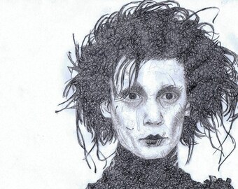 EDWARD, Edward Scissorhands édition limitée imprimée signée à la main, # 1 sur 100