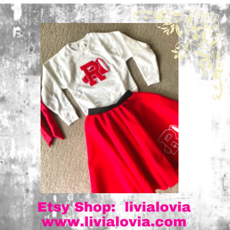 1950s Cheerleading Costume Red and White Cheerleading Outfit Etsy