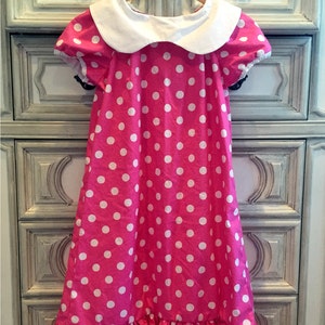 Sally Dress, Pink Polka Dot Dress, Pink and White Polka Dot Dress, Pink and Black Polka Dot Dress