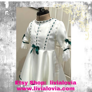 Clara Dress, White and Blue Clara Dress, White and Green Clara Nightgown Dress