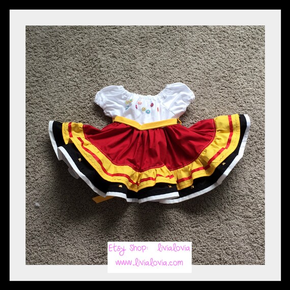 Ladies Red Maria Posada Skirt Book Of Life Day of the Dead Fancy Dress
