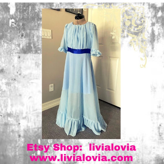 light blue wendy dress Wendy Dress (floral blue chiffon)  INDIE BLUE