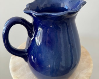 Cloche Cobalt Blue Stoneware Pitcher