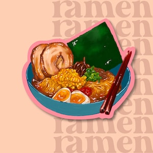 Bowl of Ramen sticker- Water resistant, holographic