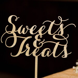 Glitter Table Sign Sweets Sweets and Treats Sign Wood Table Sign Candy Buffet Wedding Sign Rose Gold Table Dessert Table Table Sign