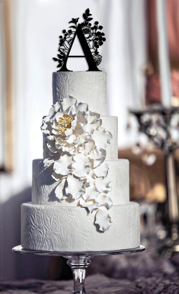 Monogram Cake Topper Letter Cake Topper Wedding Cake