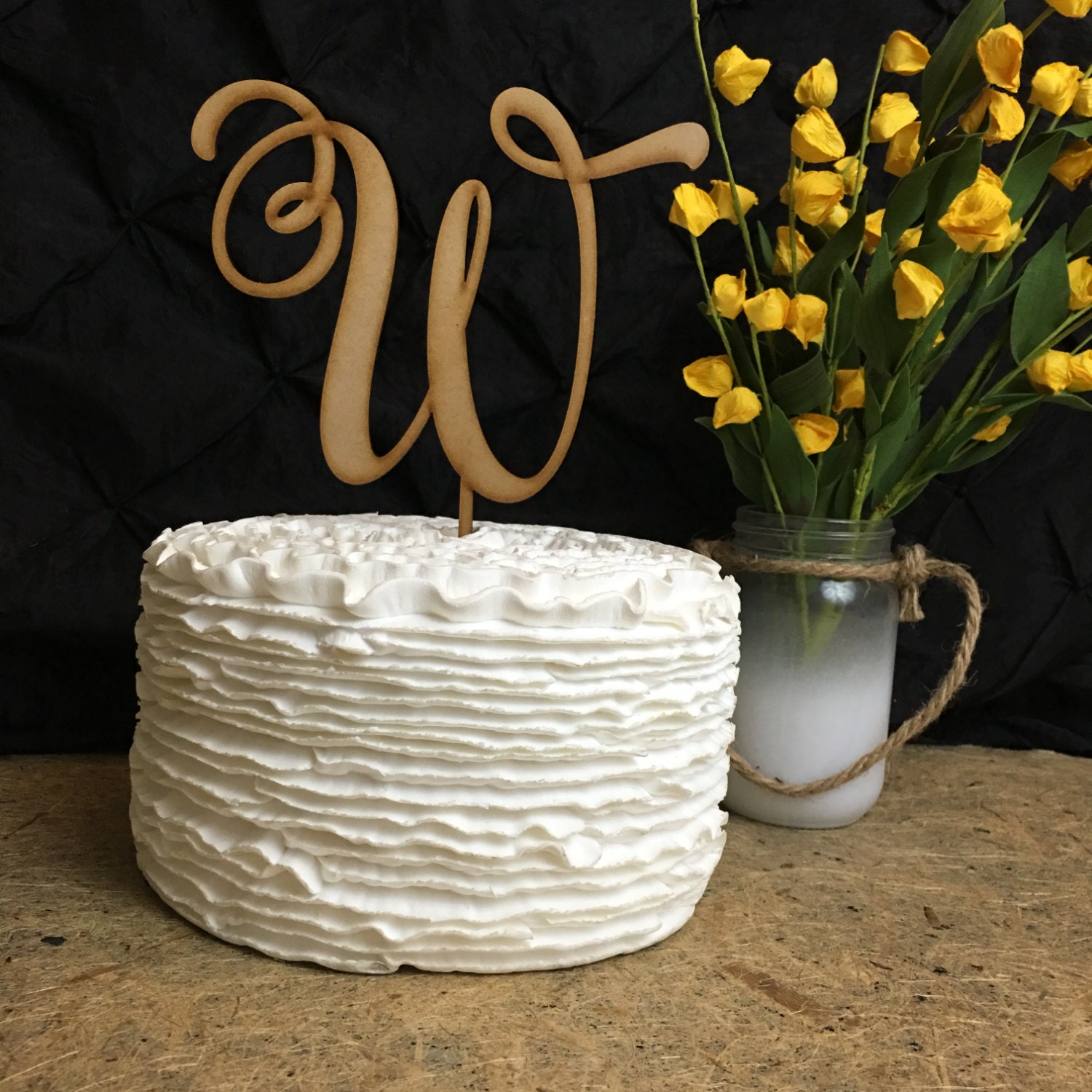 Monogram Cake Topper Letter Cake Topper Wedding Cake