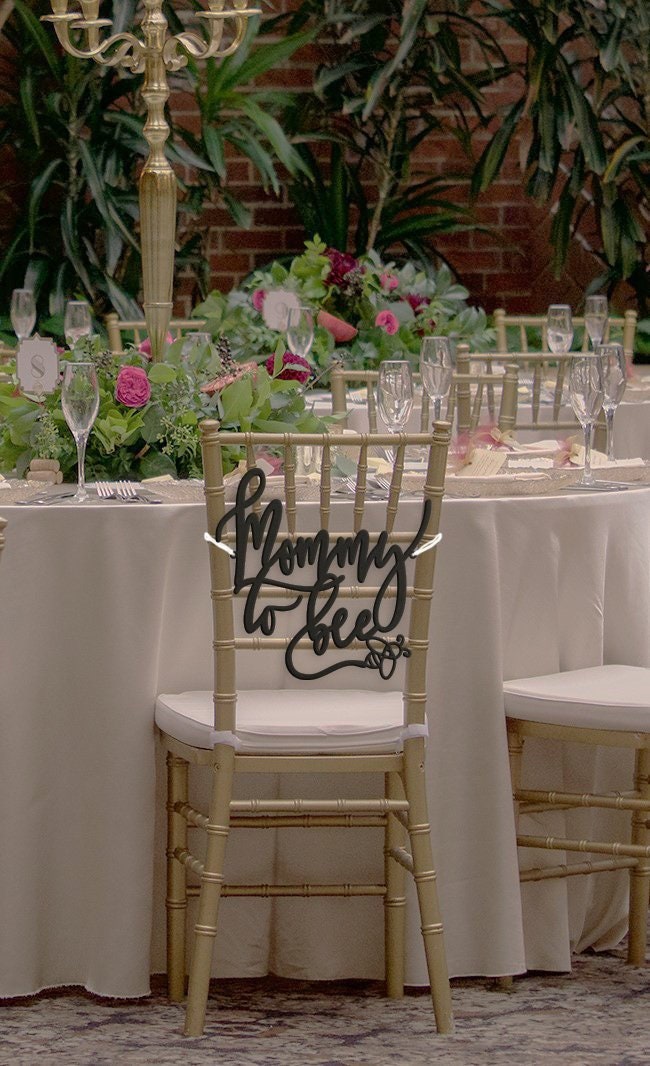 Baby Shower Decor Baby Shower Chair Sign Mommy To Bee Chair Etsy