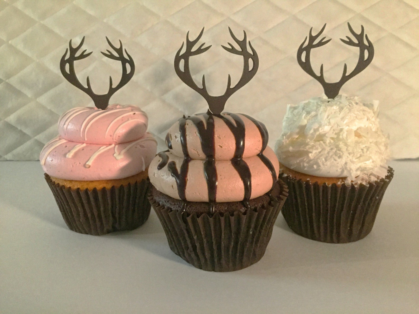 Antler Cupcake Topper Deer Cupcake Topper Deer Head Topper Etsy
