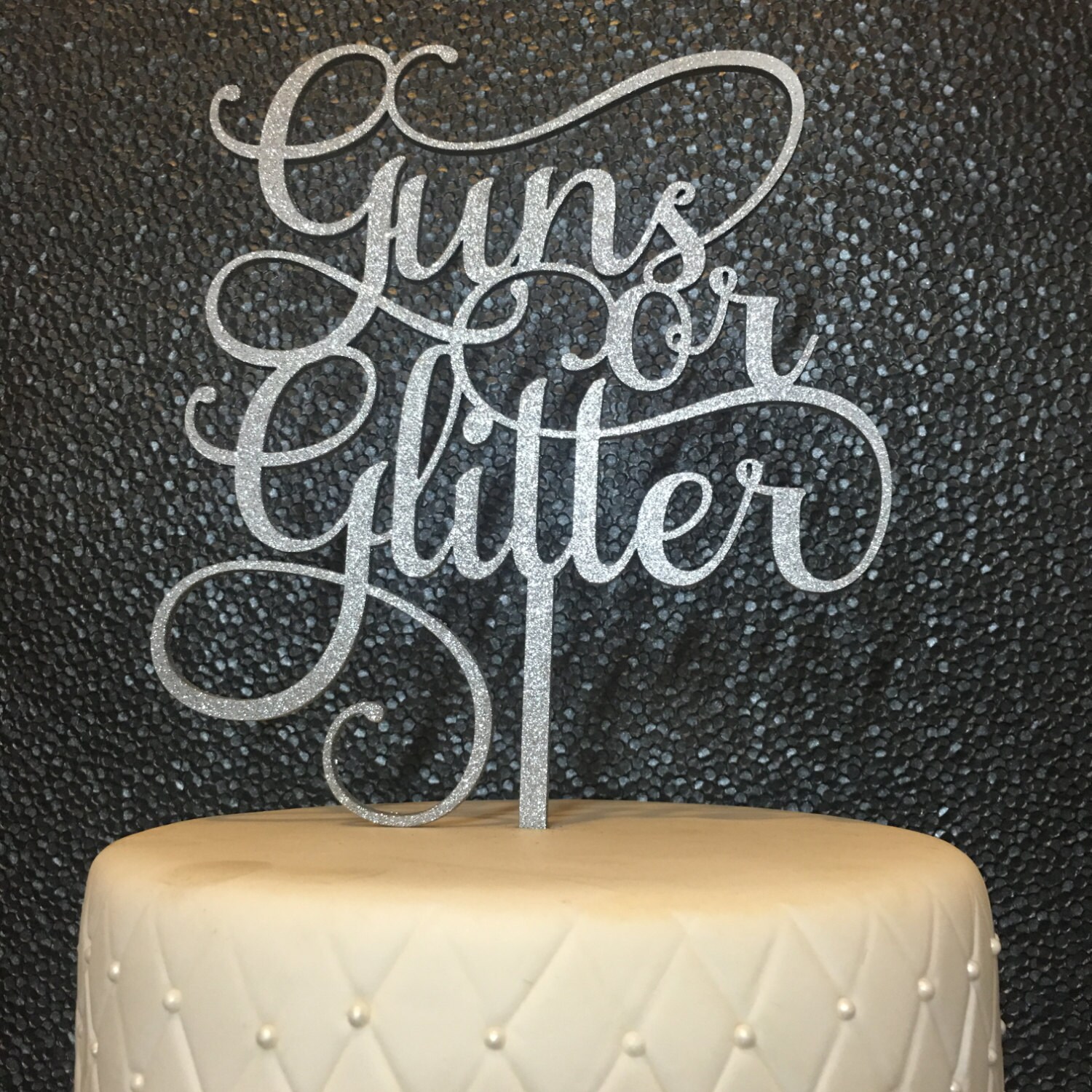 Baby Shower Cake Topper Guns or Glitter Cake Topper Gender Etsy
